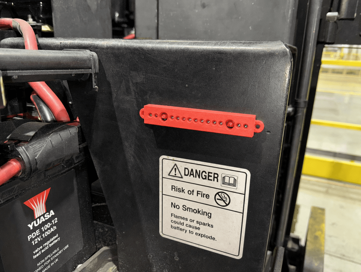 Nonblaze mounted for forklift charging & storage racks