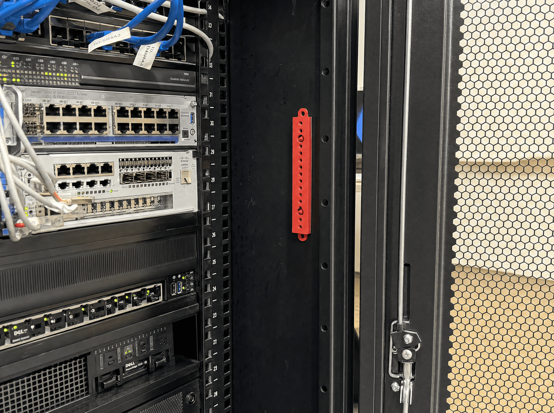 Nonblaze mounted for server and network cabinets